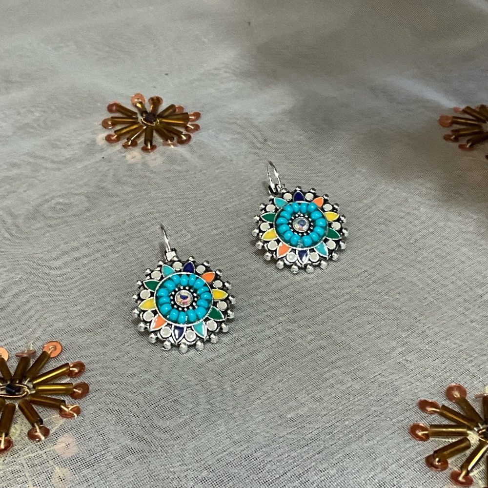Colorful Mandala Earrings - Picture 2 of 9